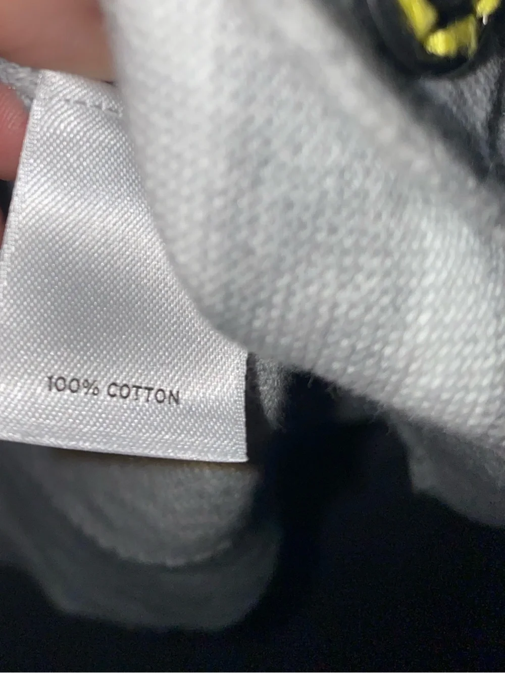 Caslon Striped 100% Cotton Button Front Cardigan Sweater Grey Yellow Green M